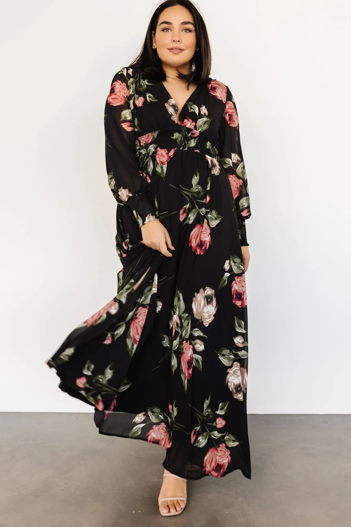 Baltic Born Olivia Maxi Dress | Black Rose Floral