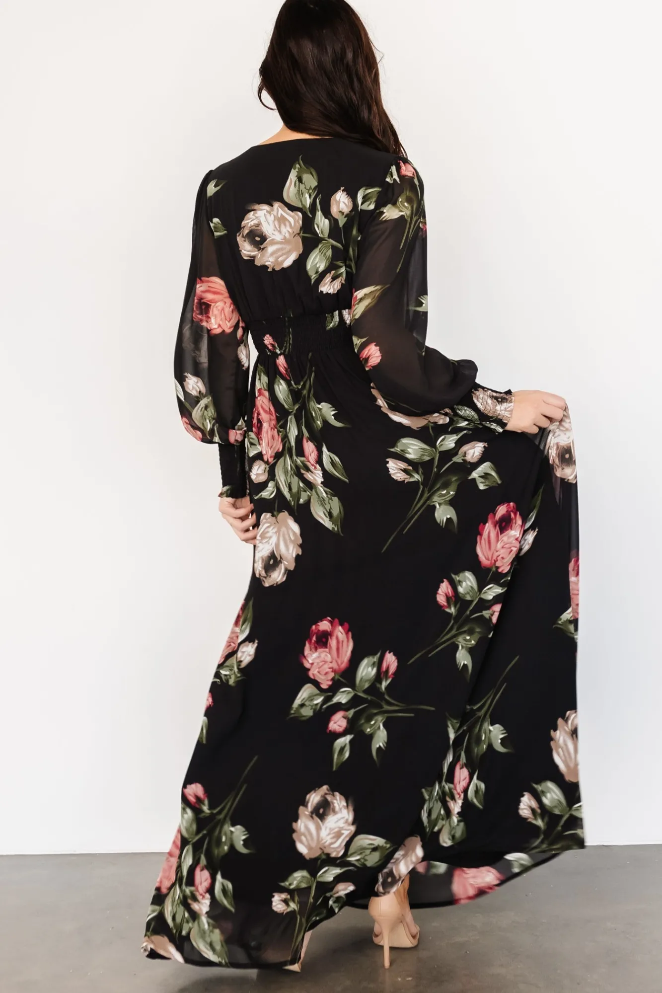 Baltic Born Olivia Maxi Dress | Black Rose Floral