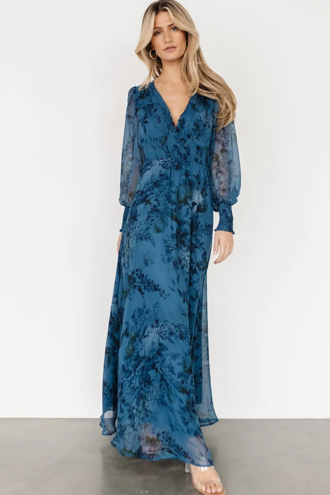 Baltic Born Olivia Maxi Dress | Deep Blue Floral