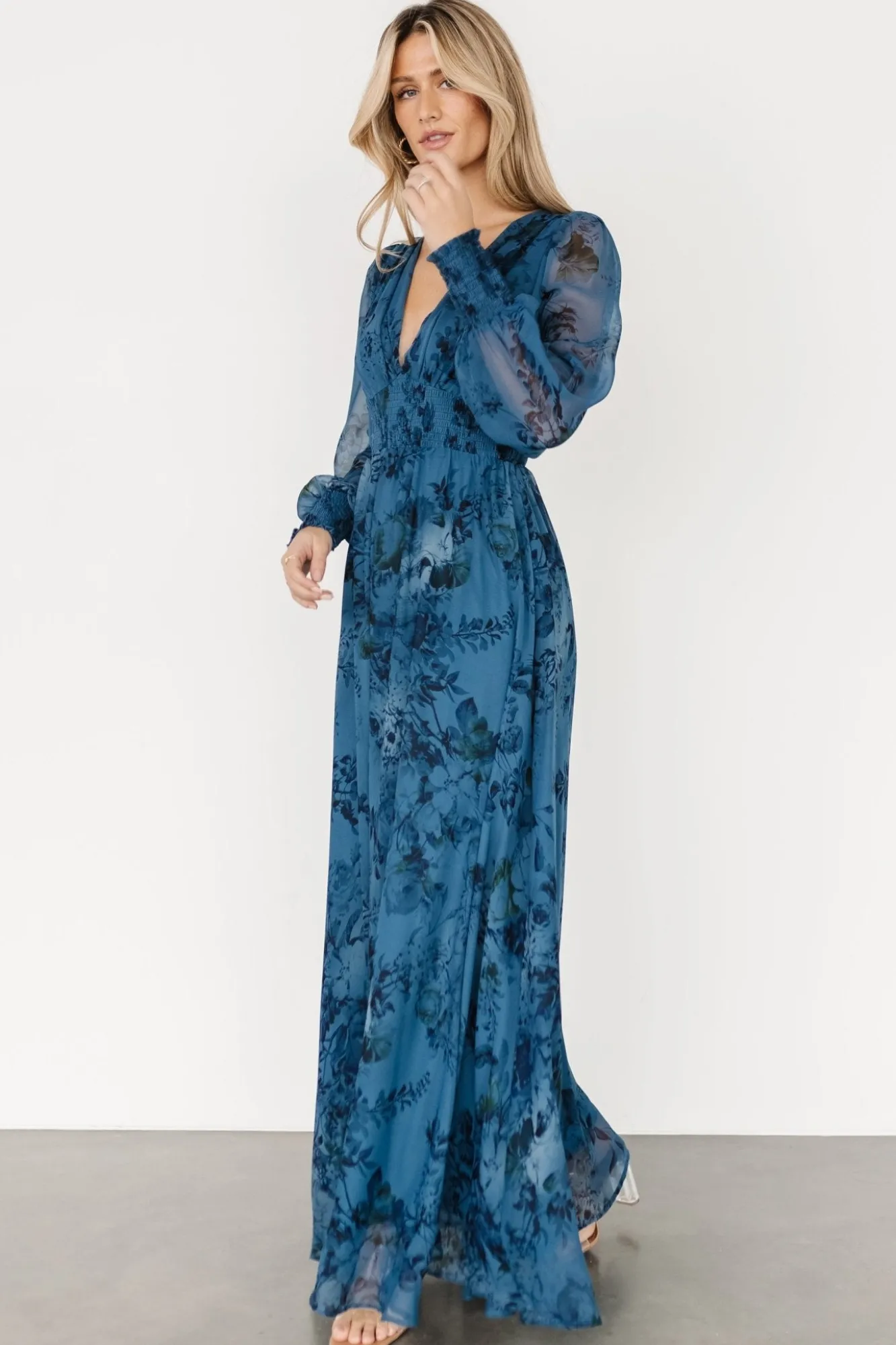 Baltic Born Olivia Maxi Dress | Deep Blue Floral