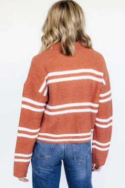 Baltic Born Olsen Stripe Sweater | Dark Clay + White