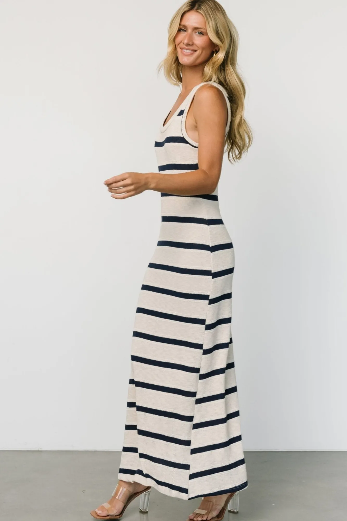Baltic Born Palawan Striped Maxi Dress | Cream + Navy
