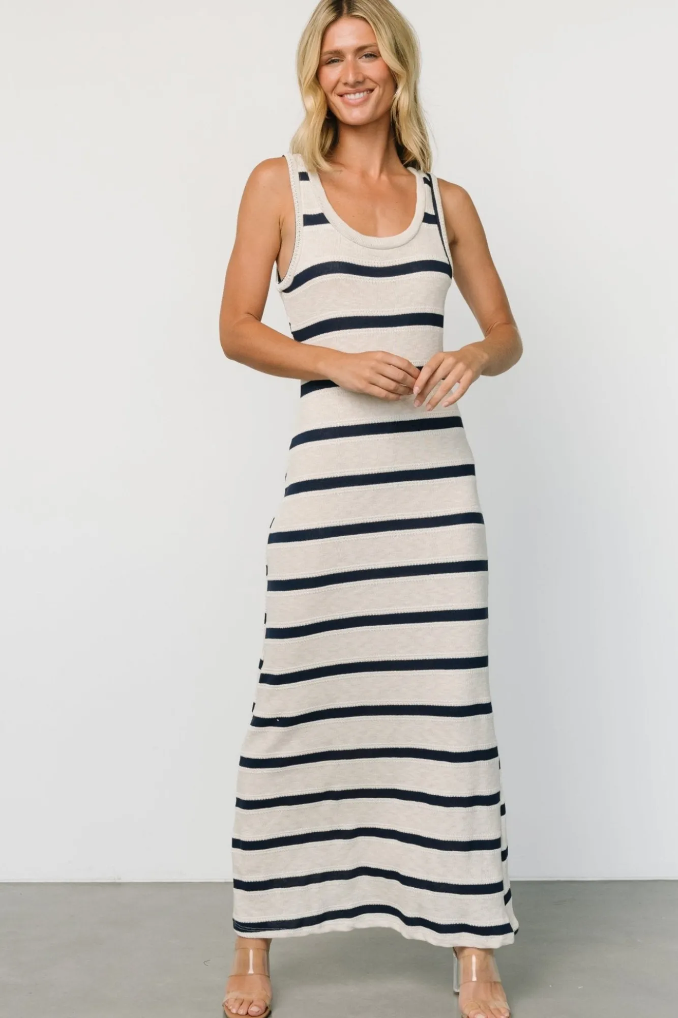Baltic Born Palawan Striped Maxi Dress | Cream + Navy