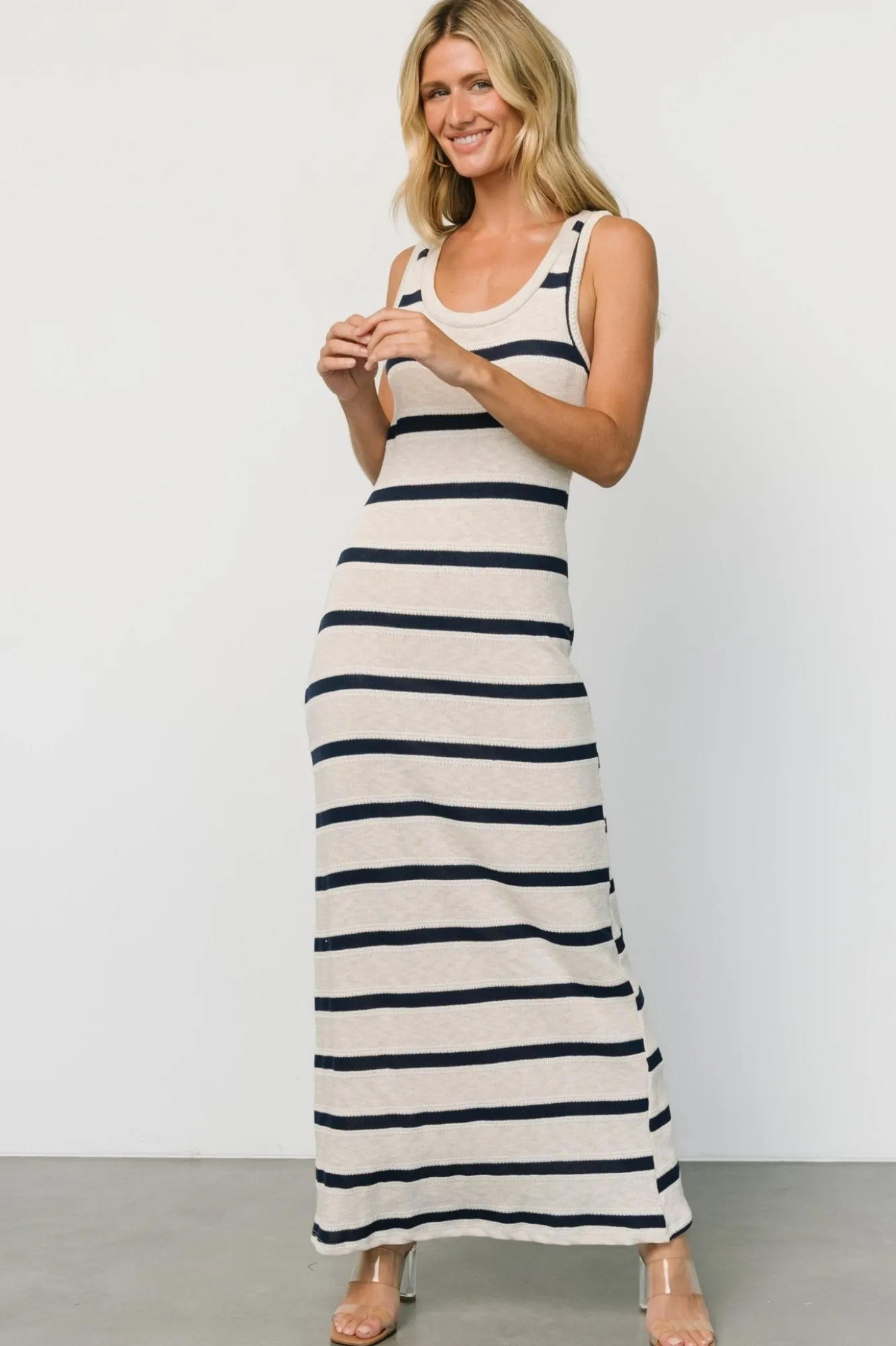 Baltic Born Palawan Striped Maxi Dress | Cream + Navy