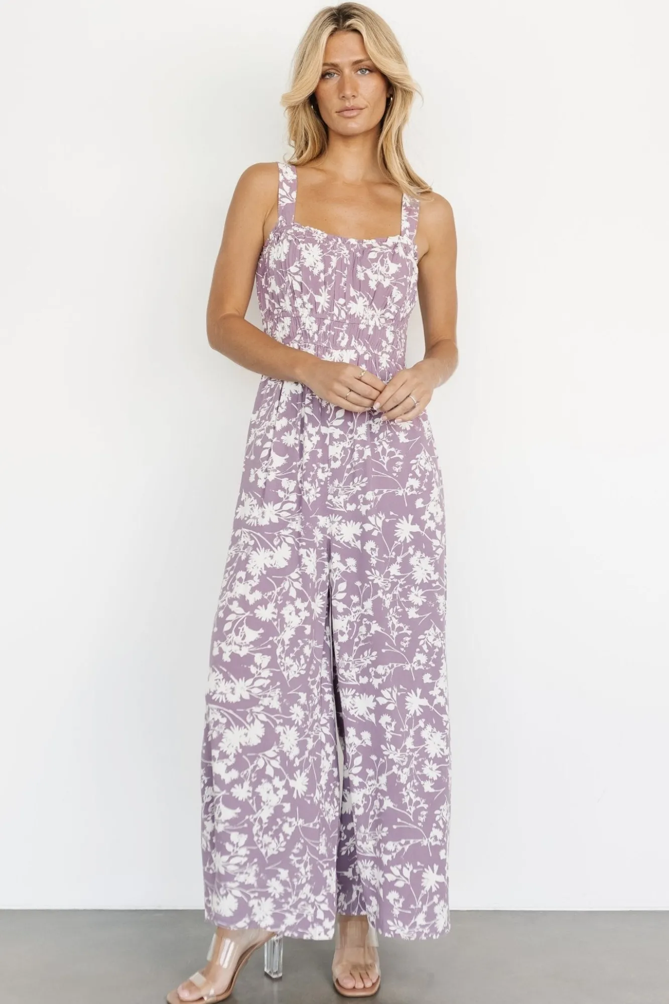 Baltic Born Palisades Tank Jumpsuit | Lavender Print