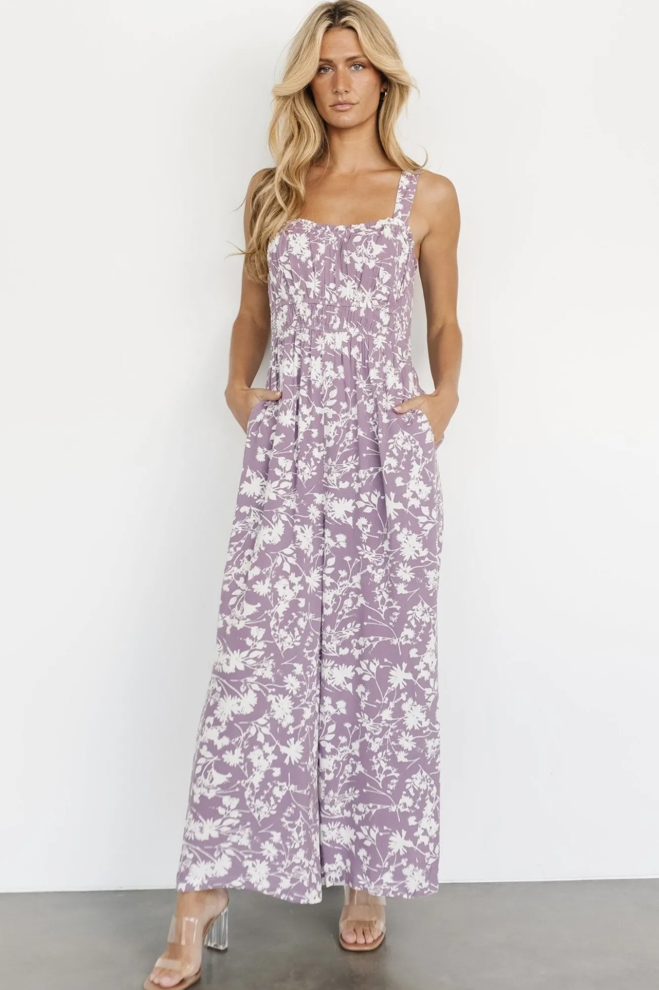 Baltic Born Palisades Tank Jumpsuit | Lavender Print
