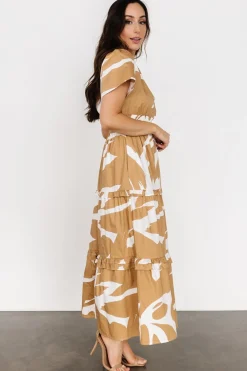 Baltic Born Palmer Tiered Maxi Dress | Camel + White