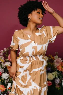 Baltic Born Palmer Tiered Maxi Dress | Camel + White