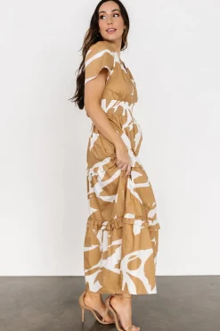 Baltic Born Palmer Tiered Maxi Dress | Camel + White