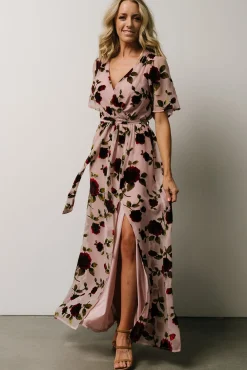 Baltic Born Parisian Velvet Maxi Dress | Blush Rose Floral