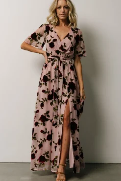 Baltic Born Parisian Velvet Maxi Dress | Blush Rose Floral