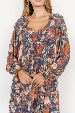 Baltic Born Parker Short Dress | Blue + Orange Floral