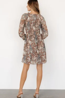Baltic Born Parker Short Dress | Brown + Slate Floral