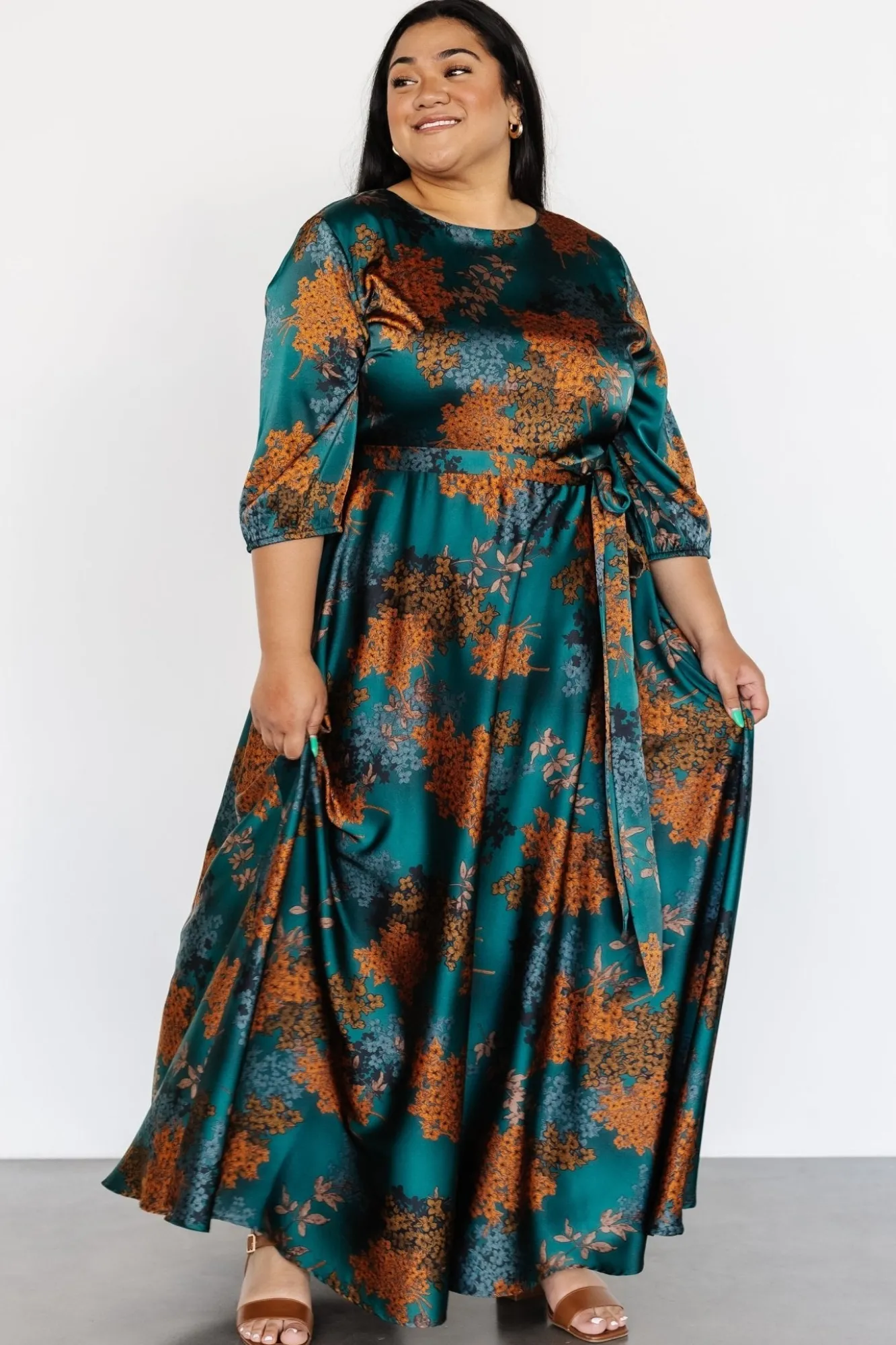Baltic Born Paula Satin Maxi Dress | Jade Multi