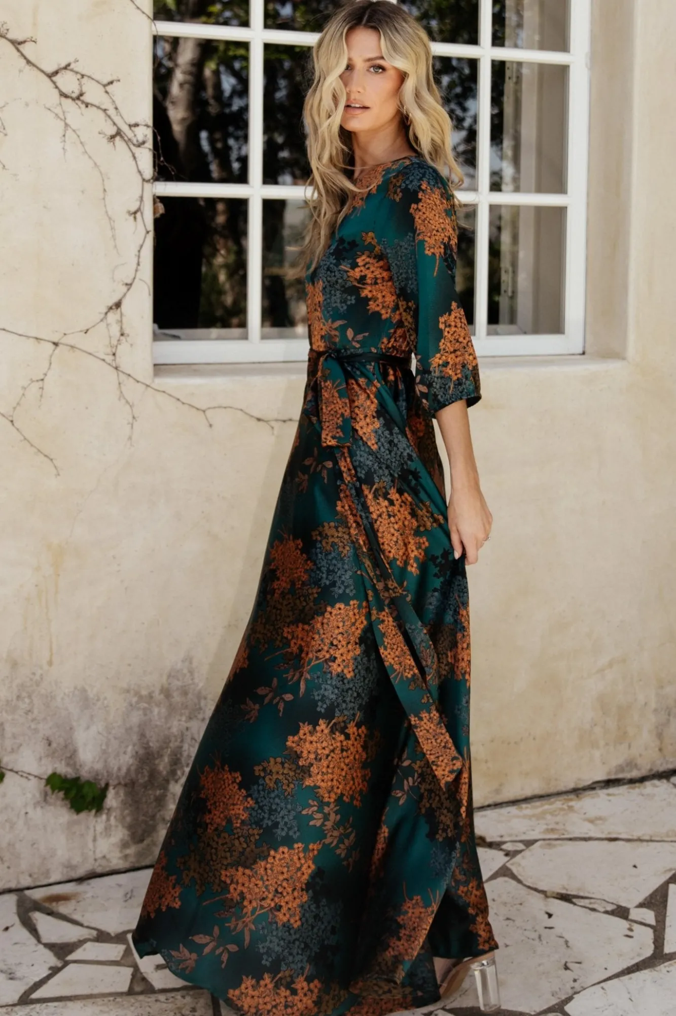 Baltic Born Paula Satin Maxi Dress | Jade Multi