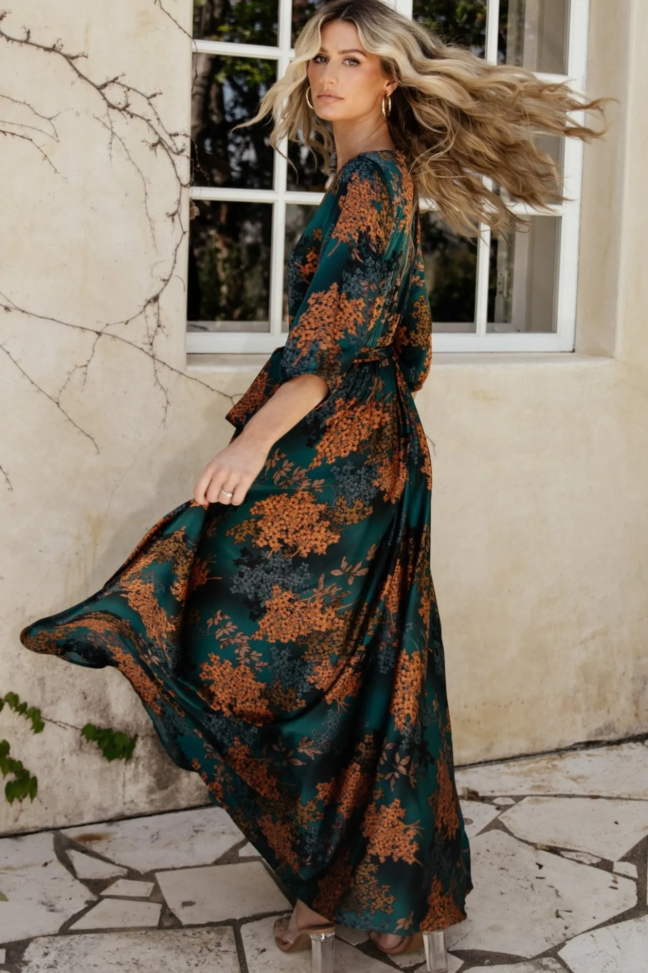 Baltic Born Paula Satin Maxi Dress | Jade Multi