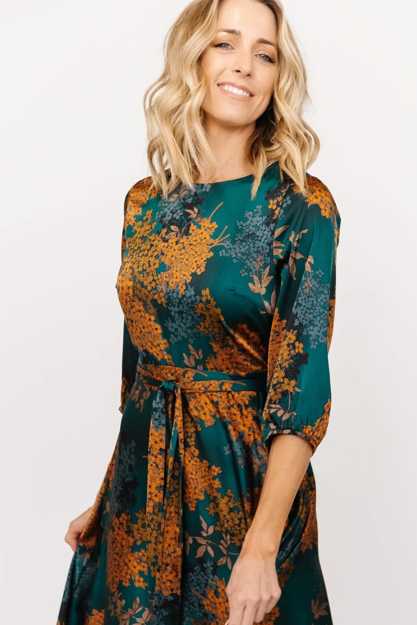 Baltic Born Paula Satin Maxi Dress | Jade Multi