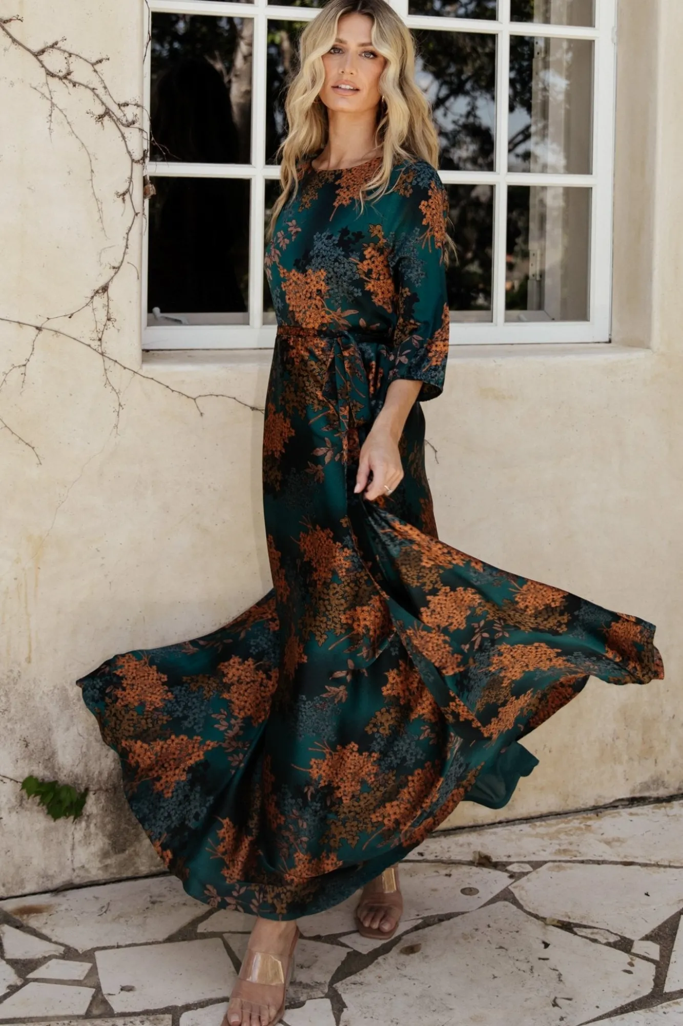 Baltic Born Paula Satin Maxi Dress | Jade Multi