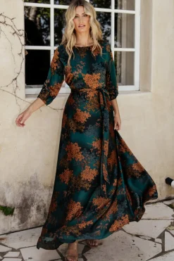 Baltic Born Paula Satin Maxi Dress | Jade Multi