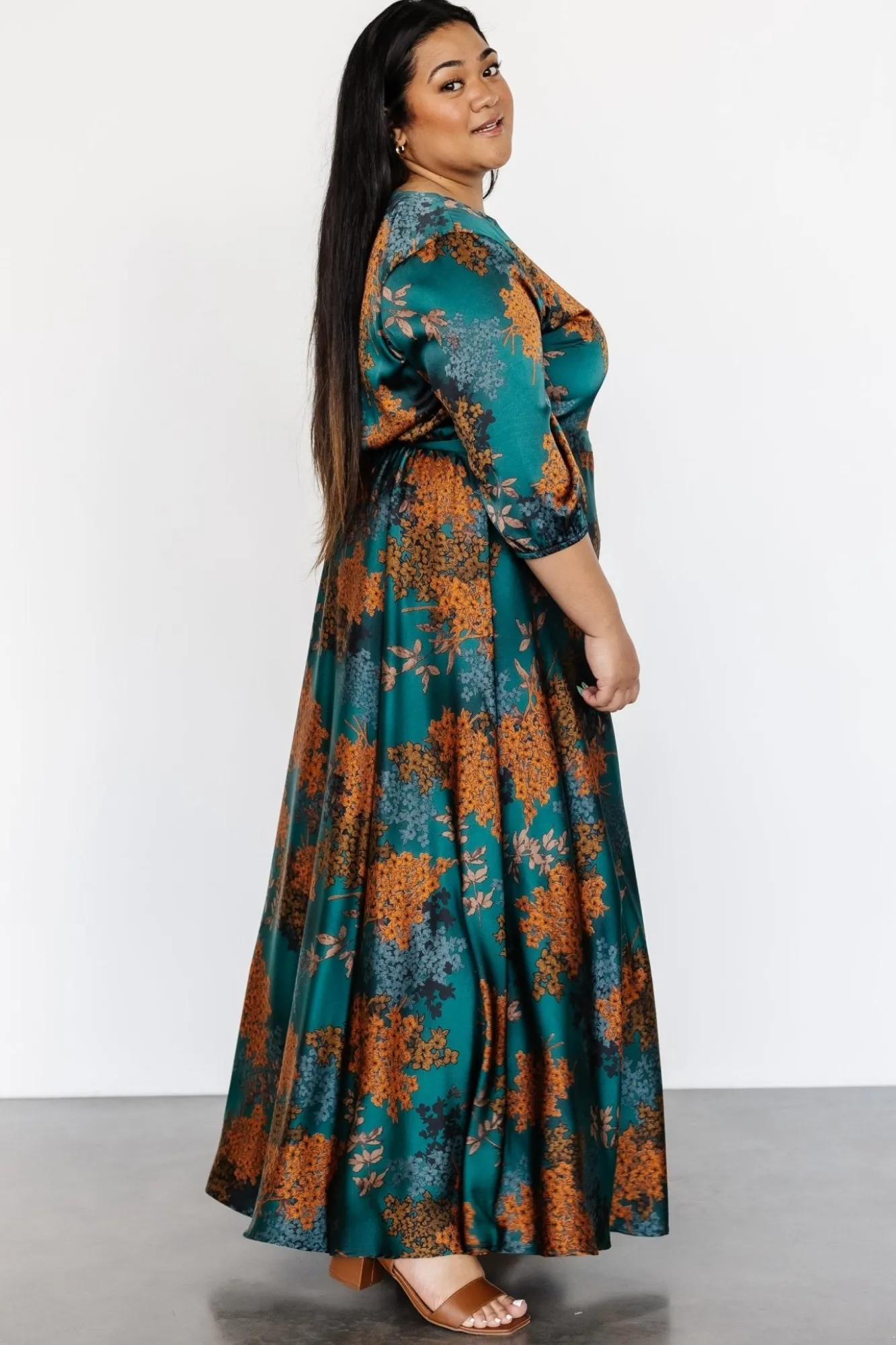 Baltic Born Paula Satin Maxi Dress | Jade Multi