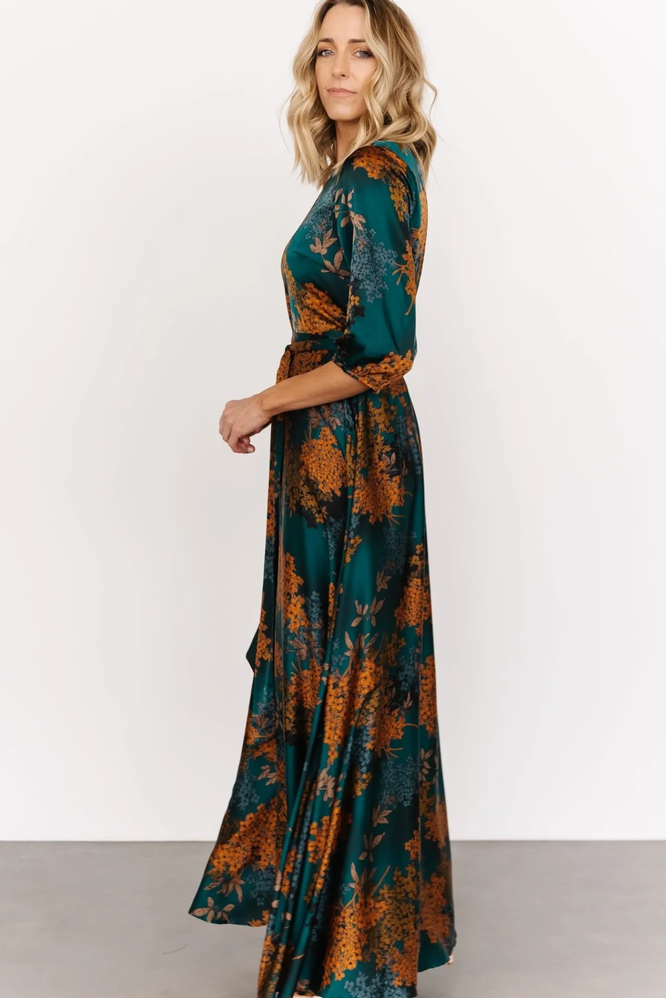 Baltic Born Paula Satin Maxi Dress | Jade Multi