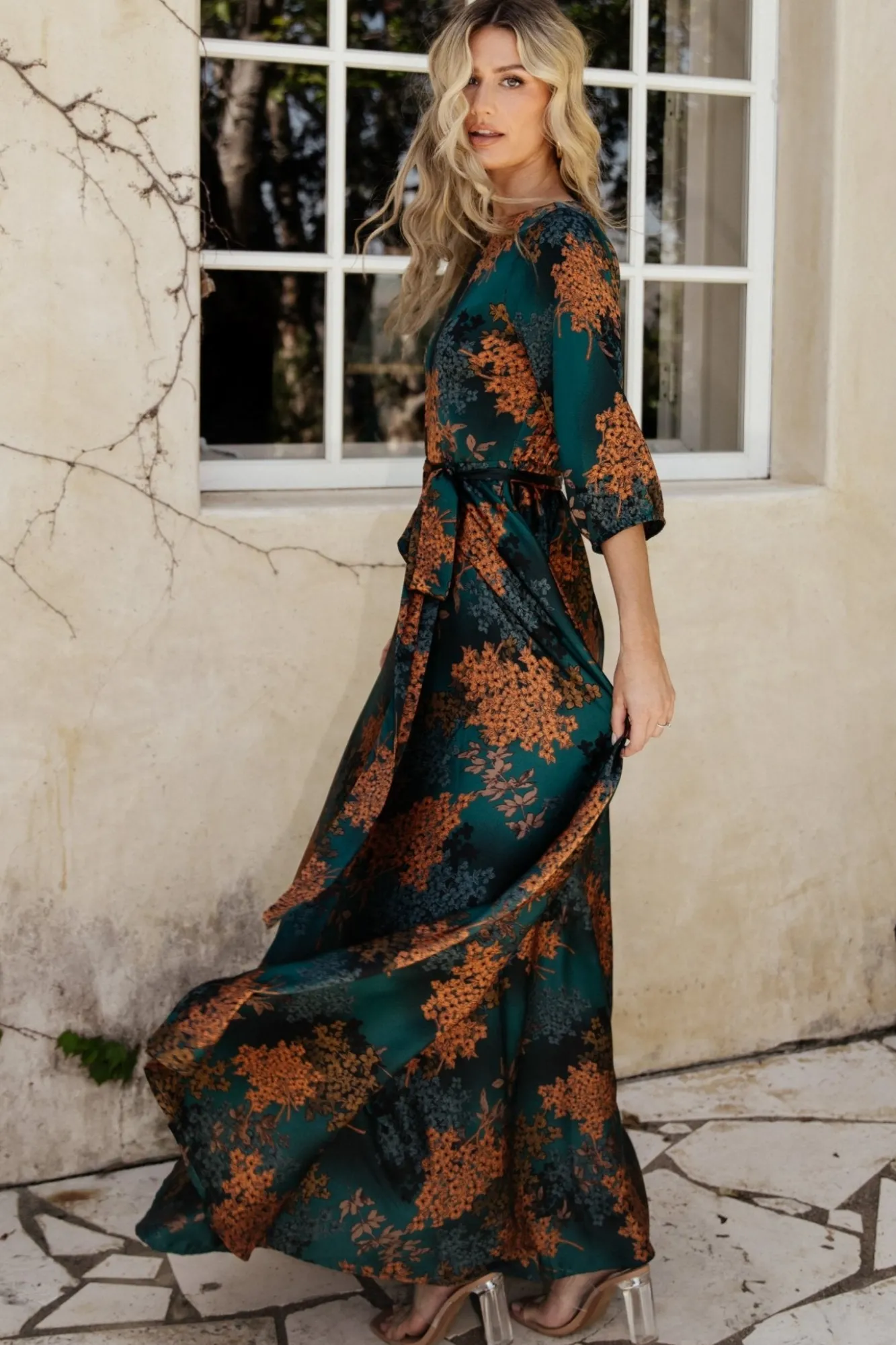 Baltic Born Paula Satin Maxi Dress | Jade Multi