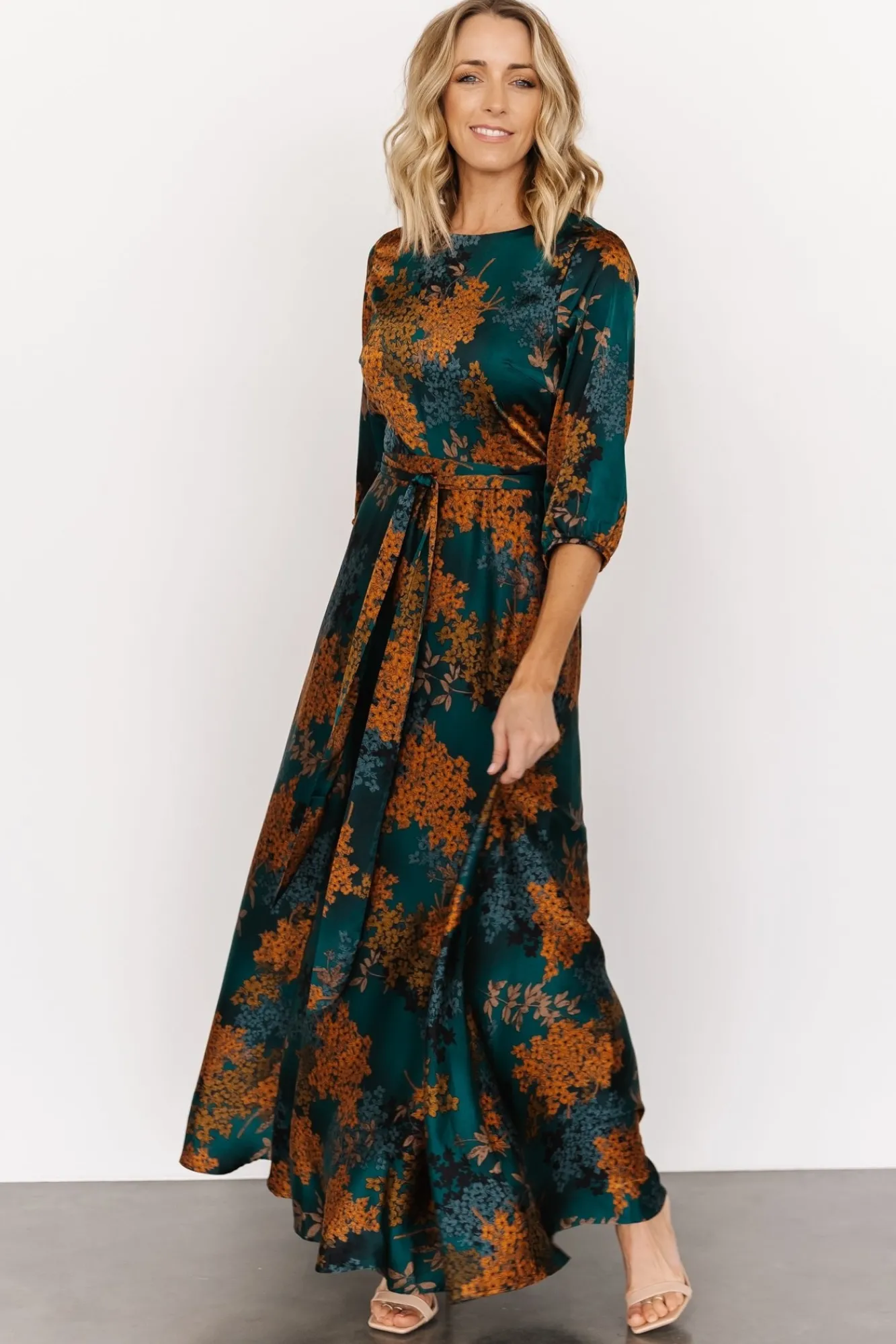 Baltic Born Paula Satin Maxi Dress | Jade Multi