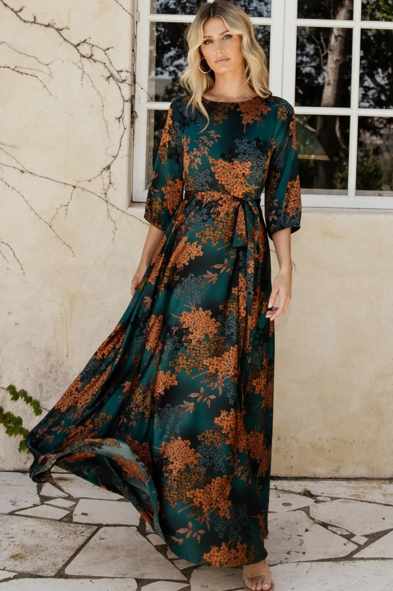 Baltic Born Paula Satin Maxi Dress | Jade Multi