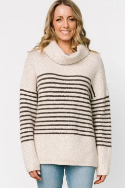 Baltic Born Pennington Turtleneck Sweater | Cream Multi Stripe