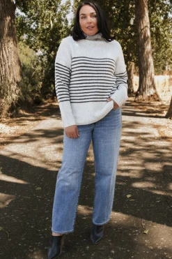 Baltic Born Pennington Turtleneck Sweater | Cream Multi Stripe