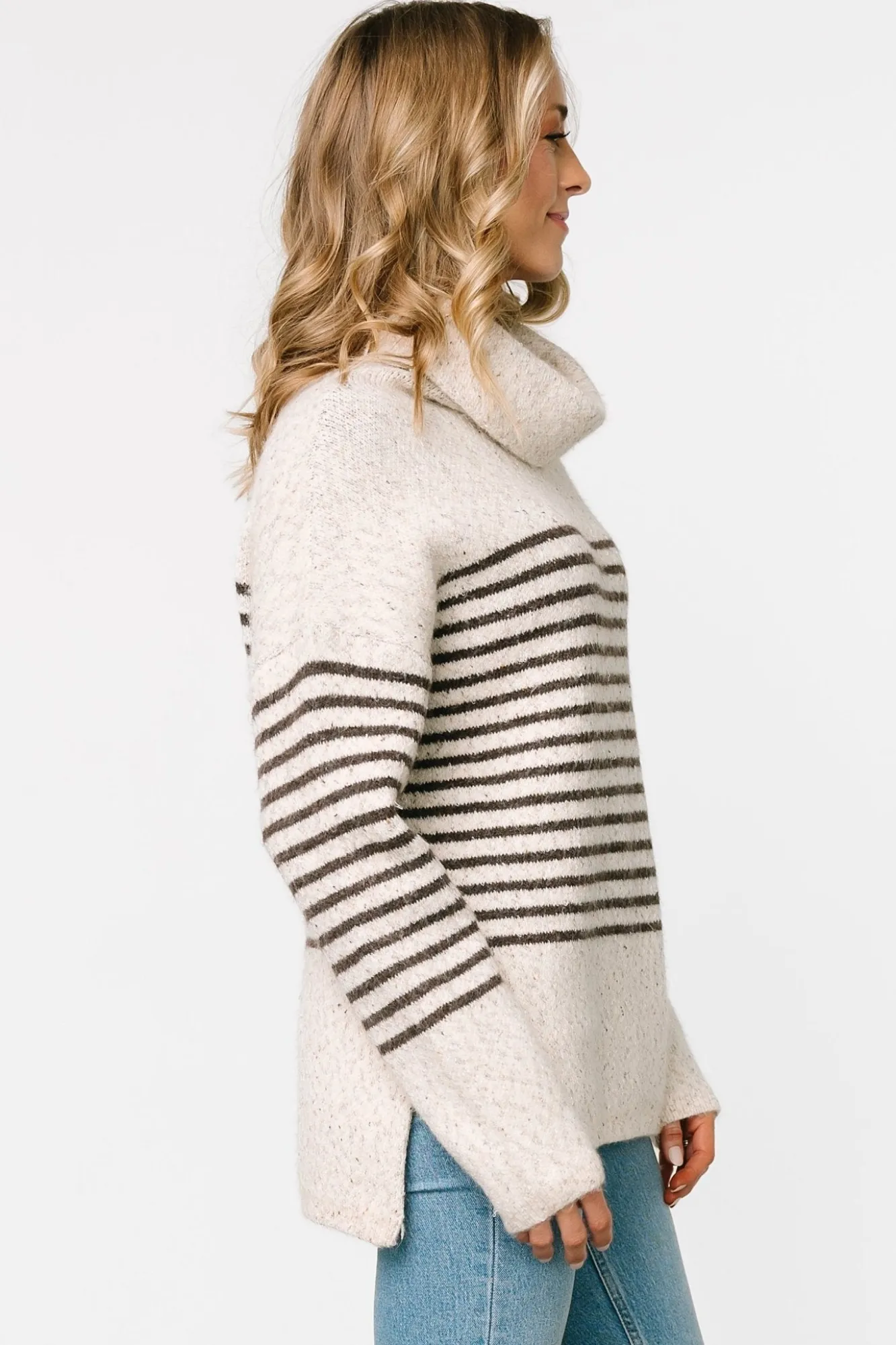 Baltic Born Pennington Turtleneck Sweater | Cream Multi Stripe