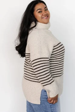 Baltic Born Pennington Turtleneck Sweater | Cream Multi Stripe