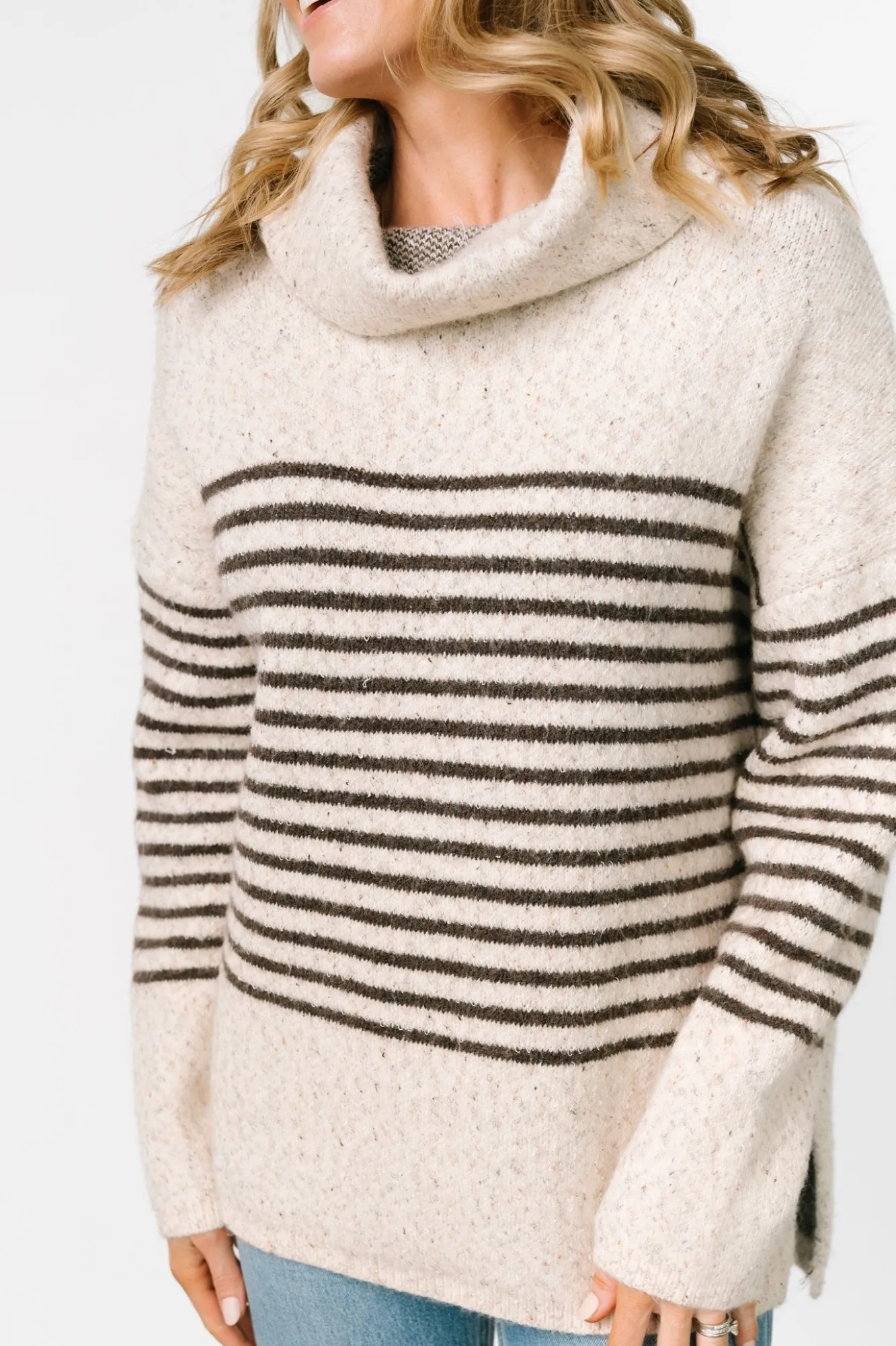 Baltic Born Pennington Turtleneck Sweater | Cream Multi Stripe