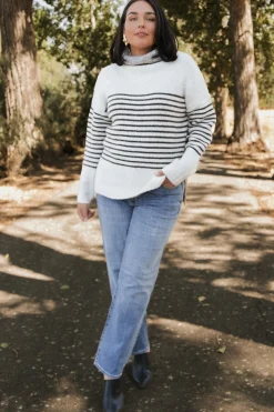 Baltic Born Pennington Turtleneck Sweater | Cream Multi Stripe