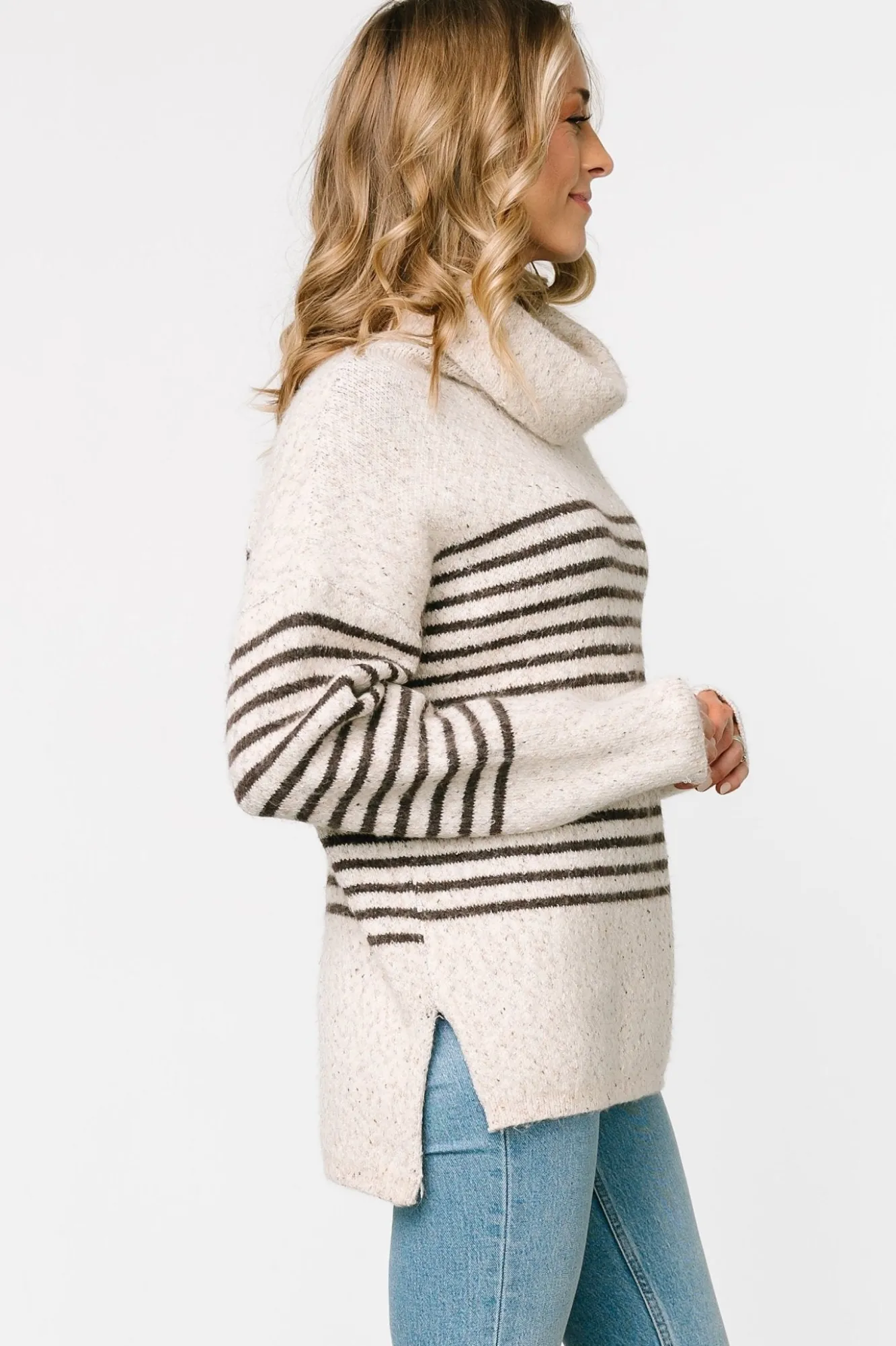 Baltic Born Pennington Turtleneck Sweater | Cream Multi Stripe