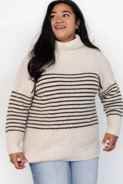 Baltic Born Pennington Turtleneck Sweater | Cream Multi Stripe