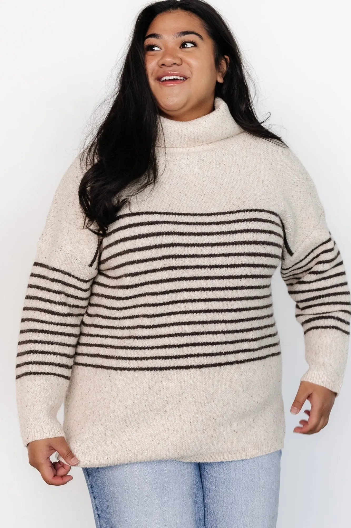 Baltic Born Pennington Turtleneck Sweater | Cream Multi Stripe