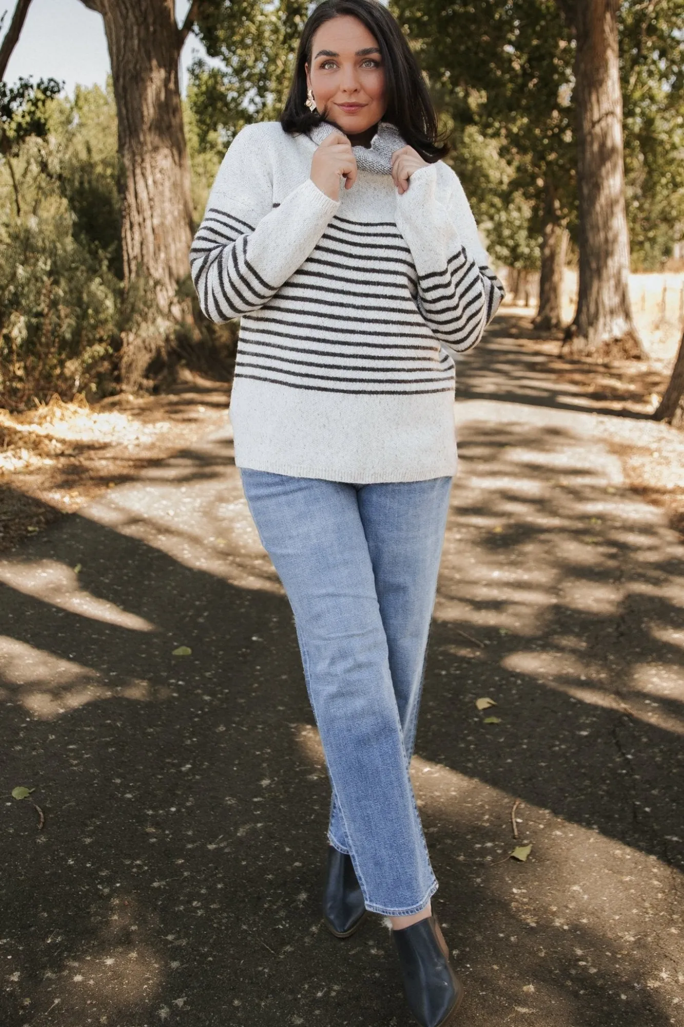 Baltic Born Pennington Turtleneck Sweater | Cream Multi Stripe