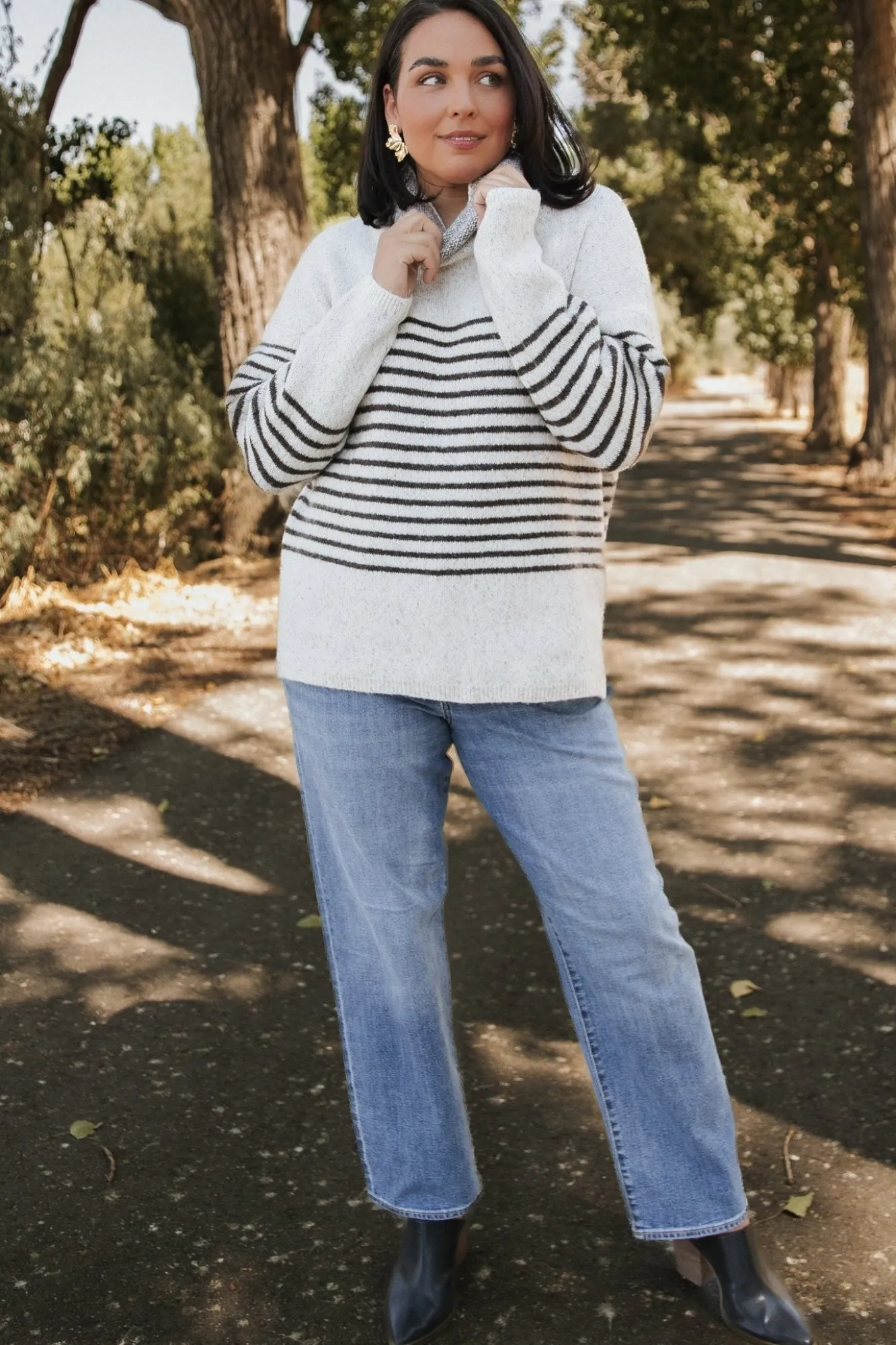 Baltic Born Pennington Turtleneck Sweater | Cream Multi Stripe