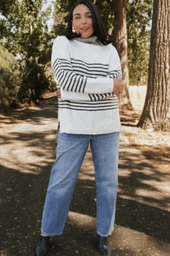 Baltic Born Pennington Turtleneck Sweater | Cream Multi Stripe