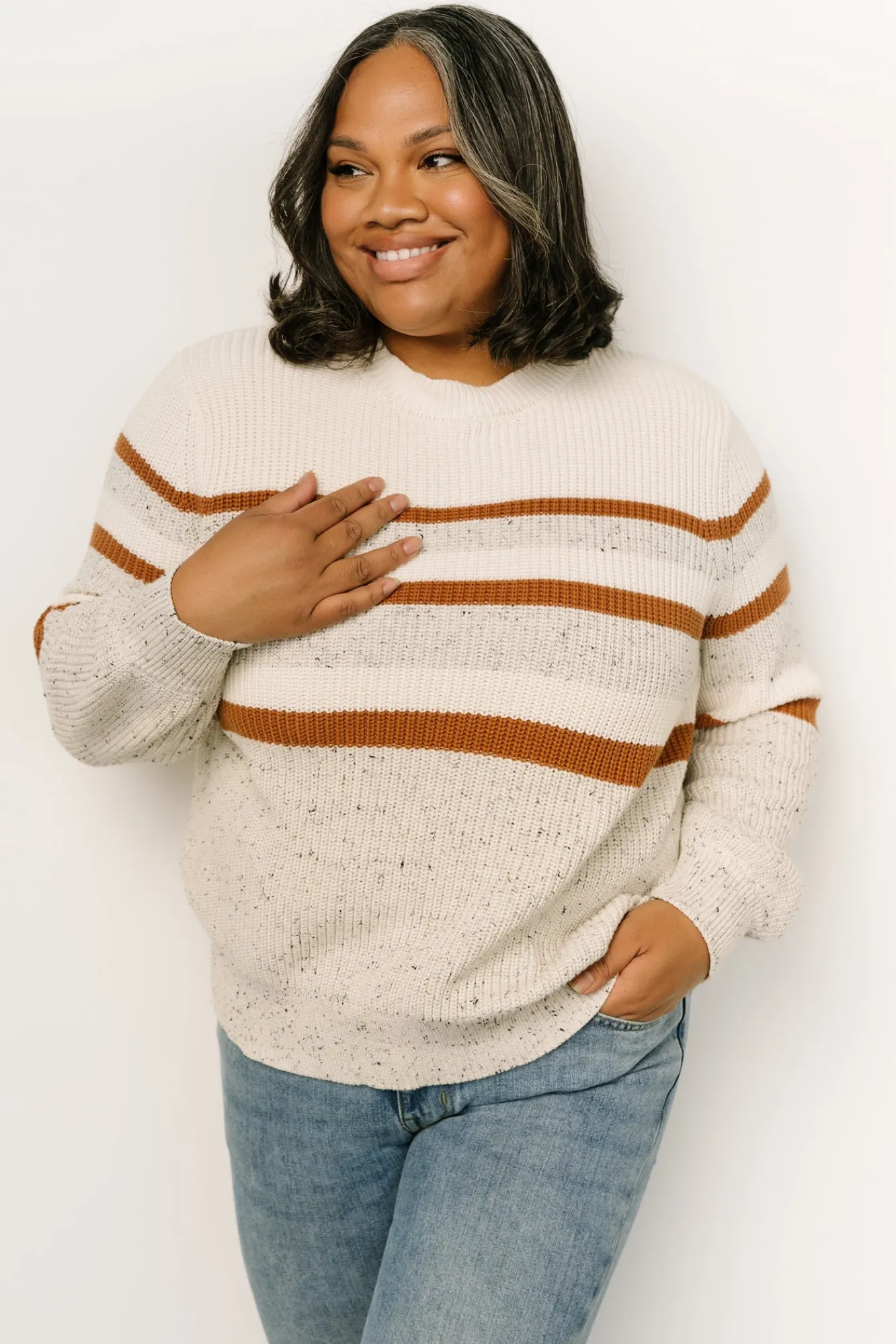 Baltic Born Peyton Striped Sweater | Cream + Camel