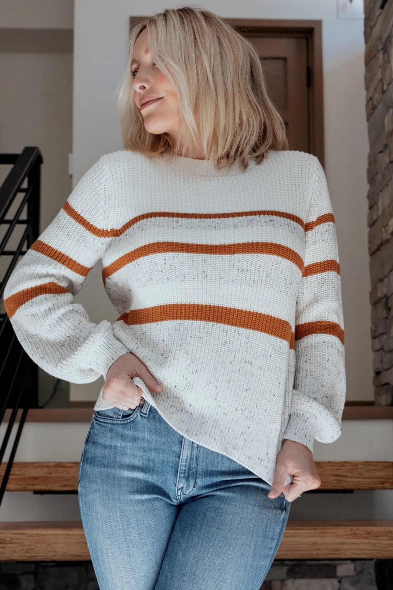 Baltic Born Peyton Striped Sweater | Cream + Camel