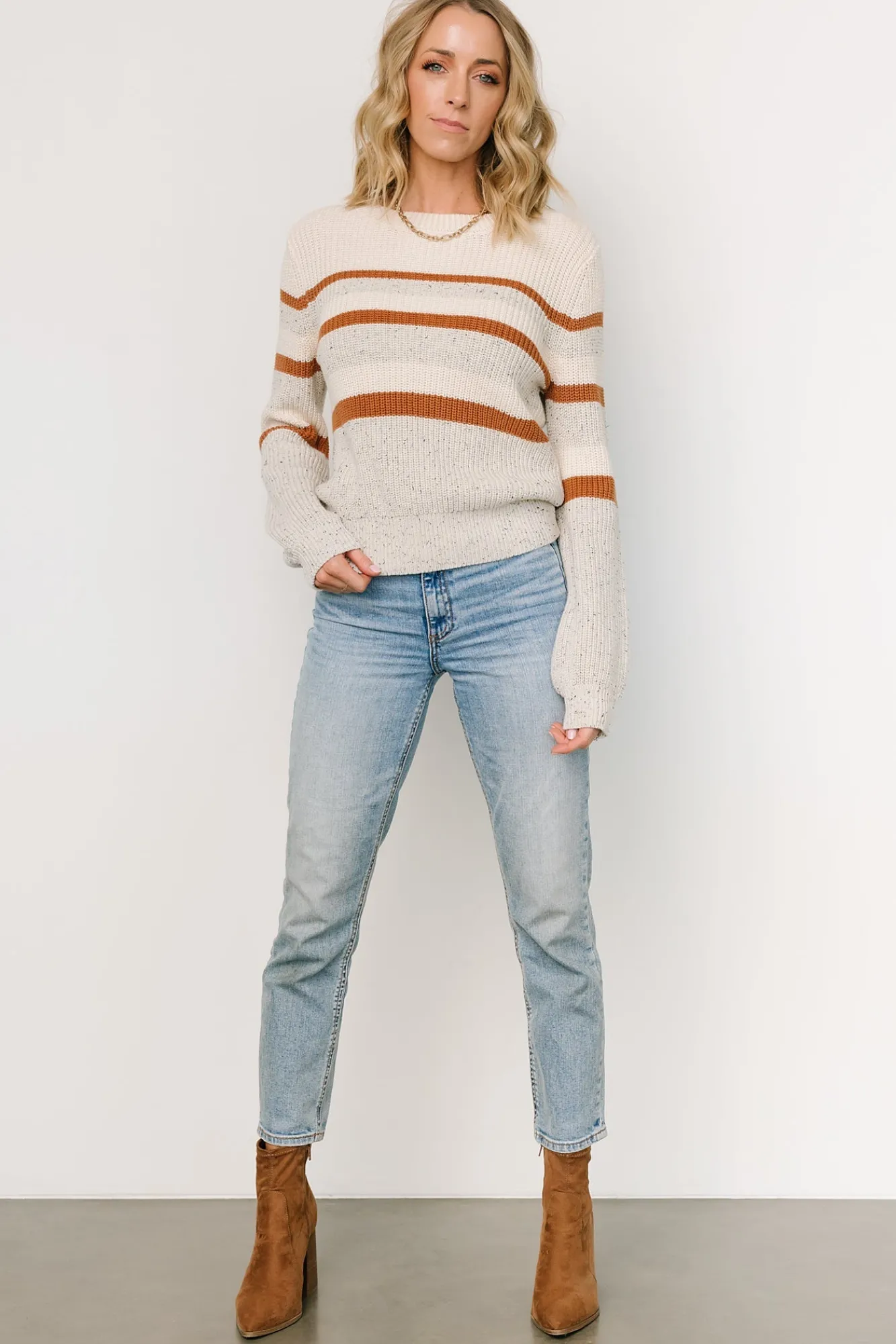 Baltic Born Peyton Striped Sweater | Cream + Camel