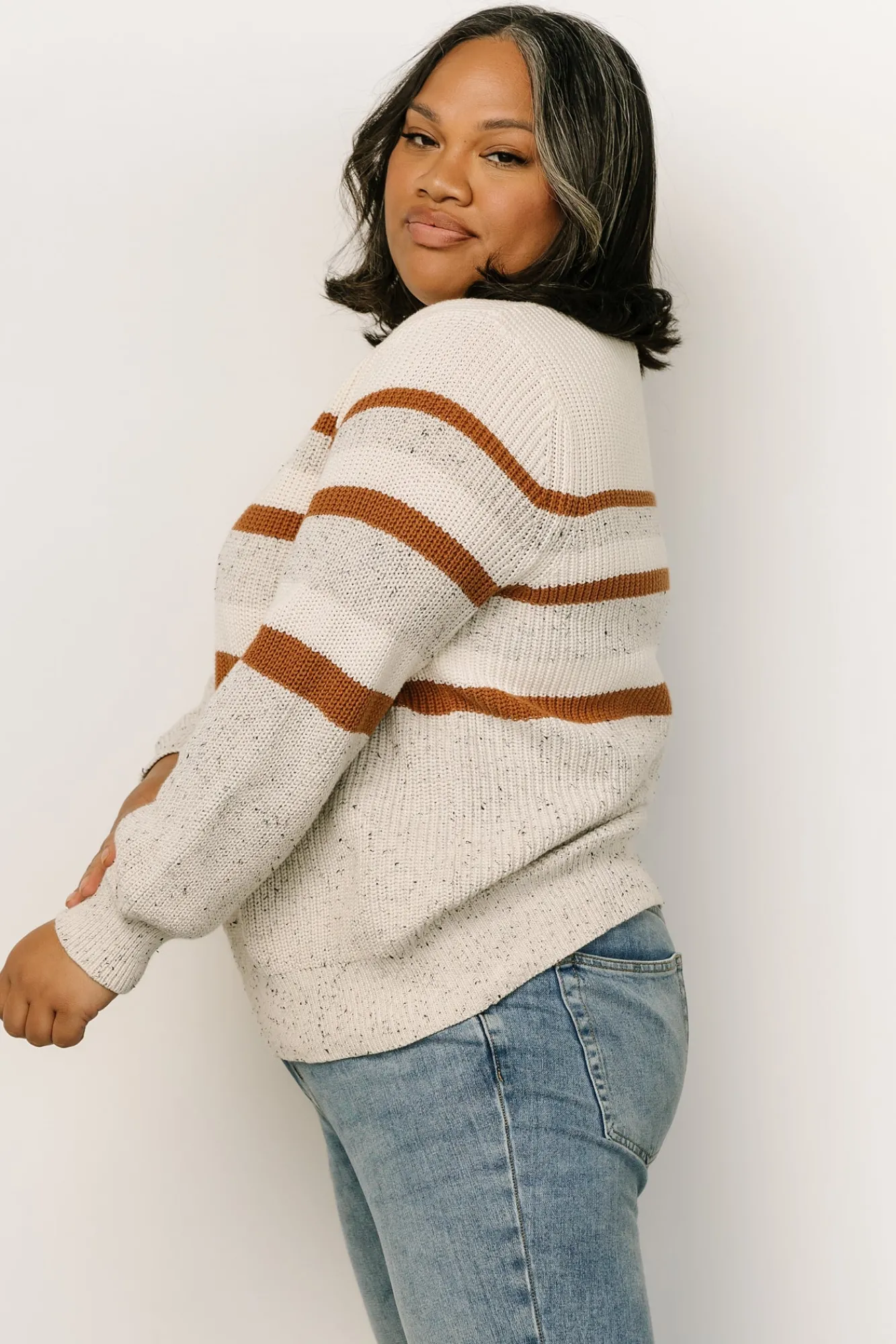 Baltic Born Peyton Striped Sweater | Cream + Camel