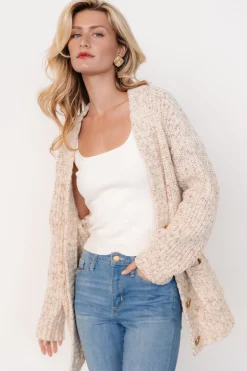 Baltic Born Phillis Chunky Knit Cardigan | Oatmeal Multi