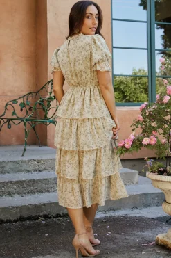 Baltic Born Pia Tiered Midi Dress | Light Sage Floral