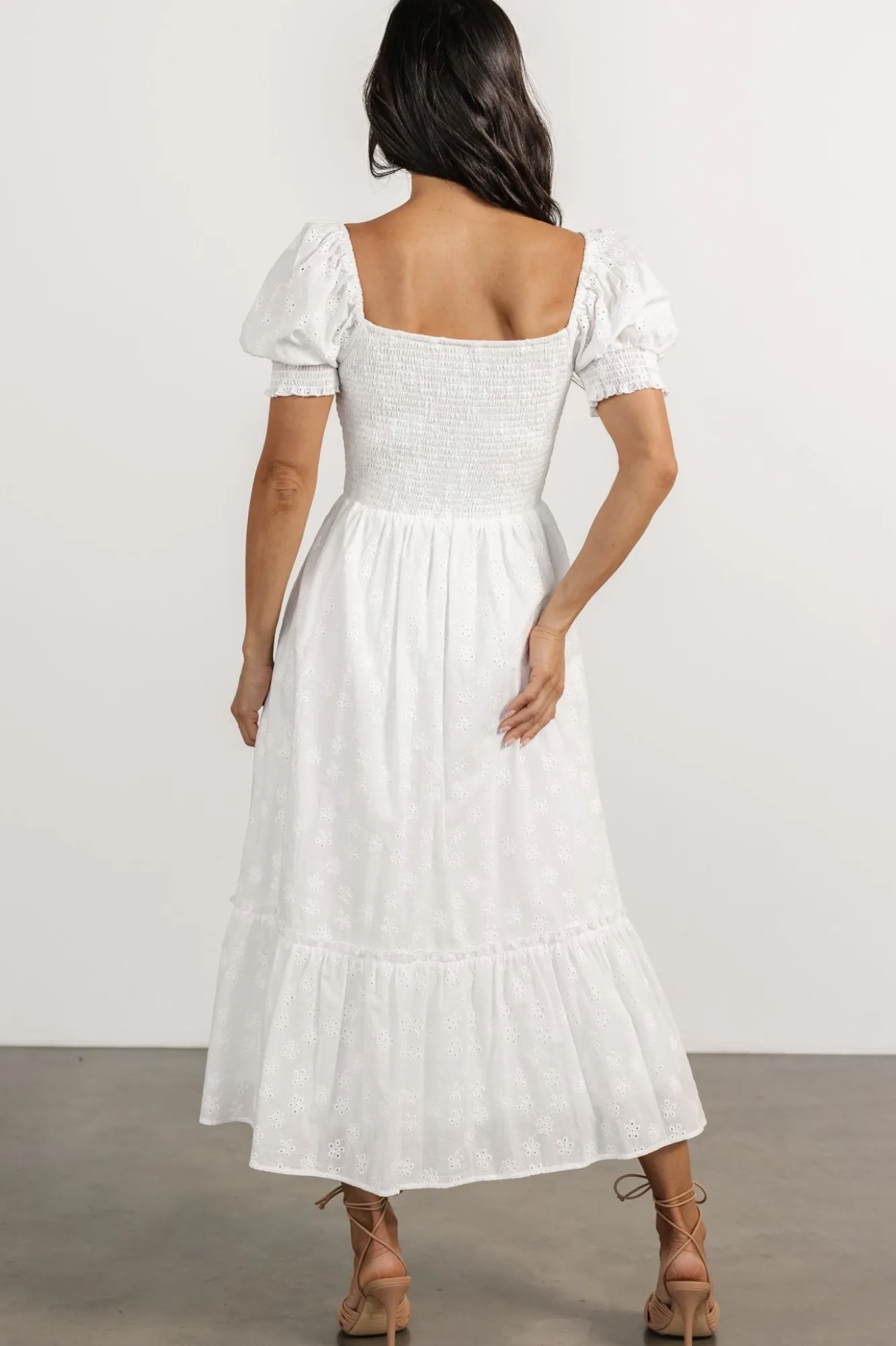 Baltic Born Piper Eyelet Midi Dress | Off White