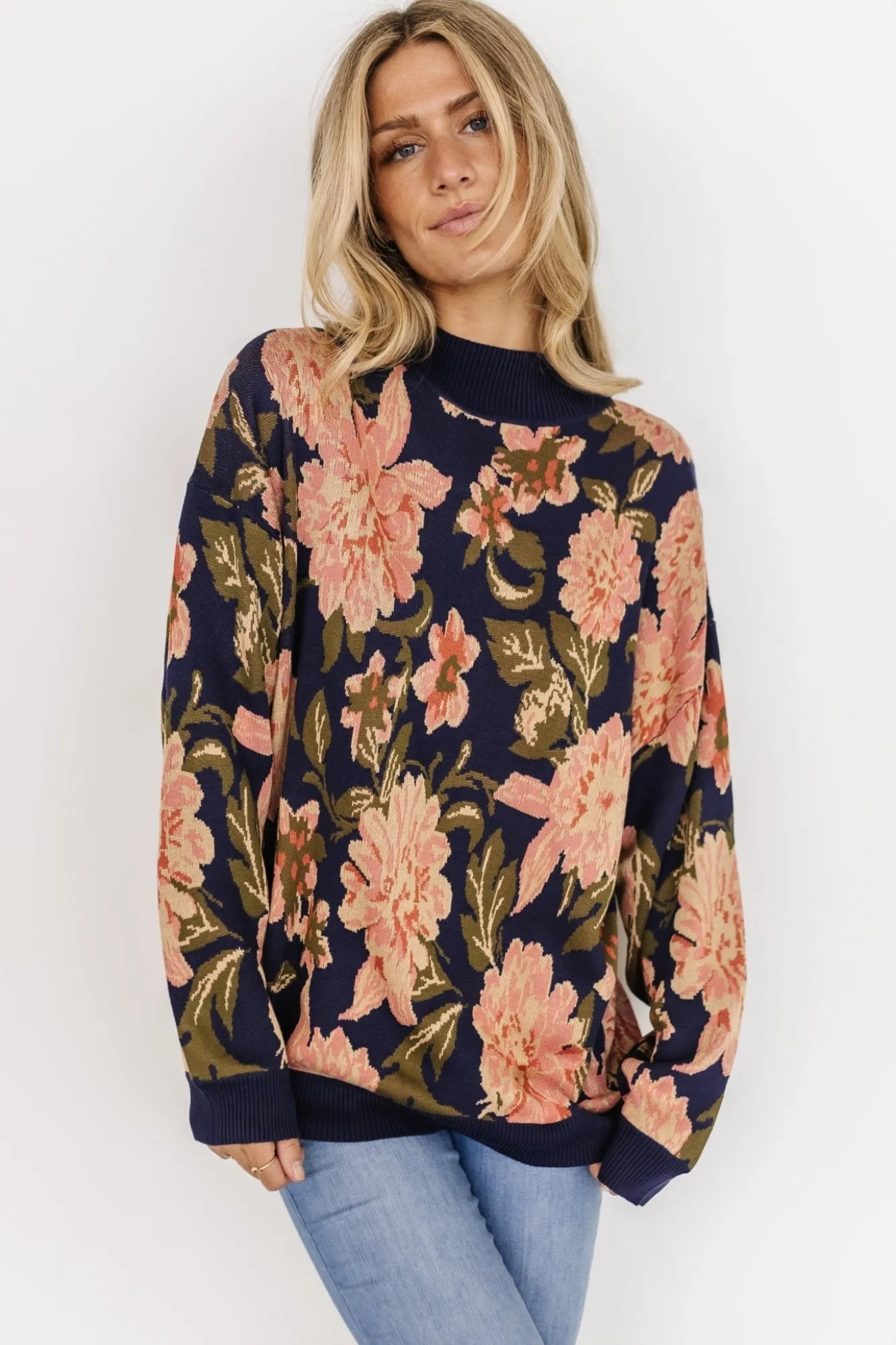 Baltic Born Polly Sweater | Navy Multi Floral