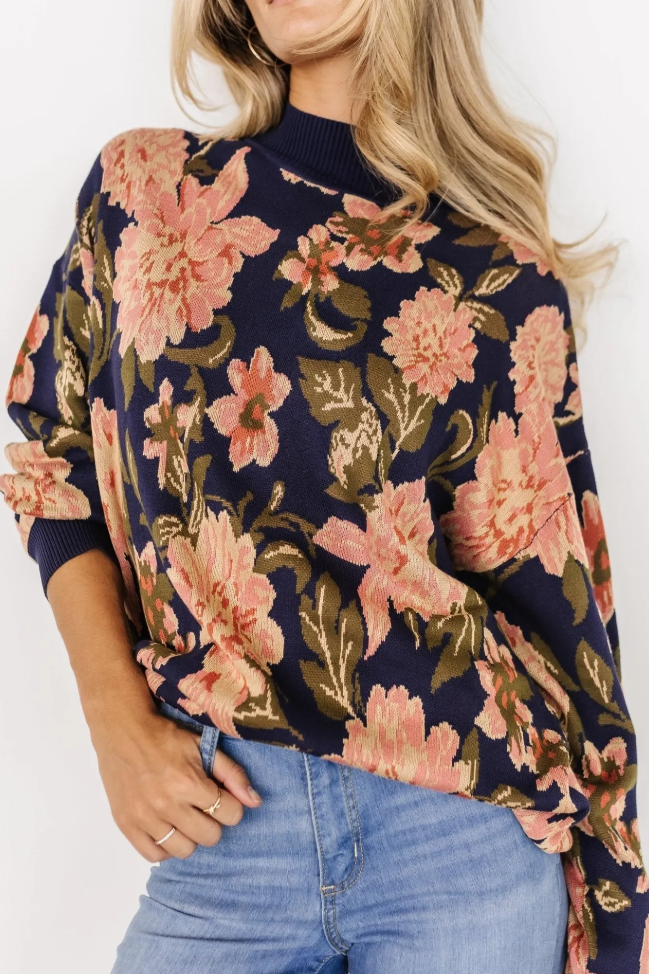 Baltic Born Polly Sweater | Navy Multi Floral