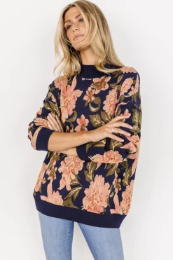 Baltic Born Polly Sweater | Navy Multi Floral